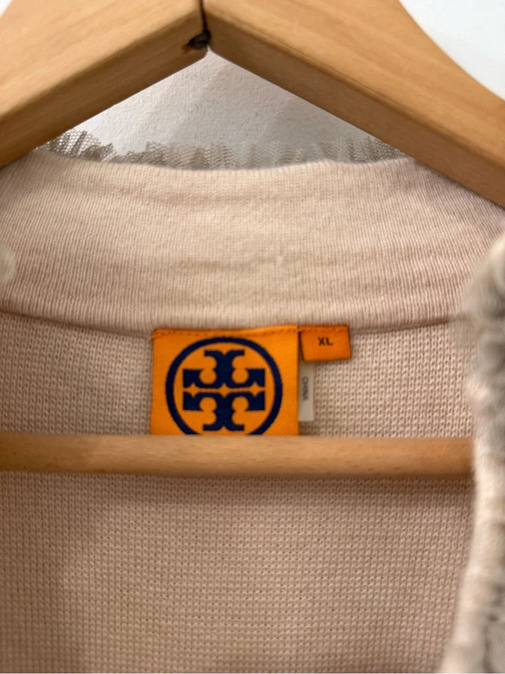 Tory Burch Beige Embellished Oversized Tunic Cashmere and Wool Sweater